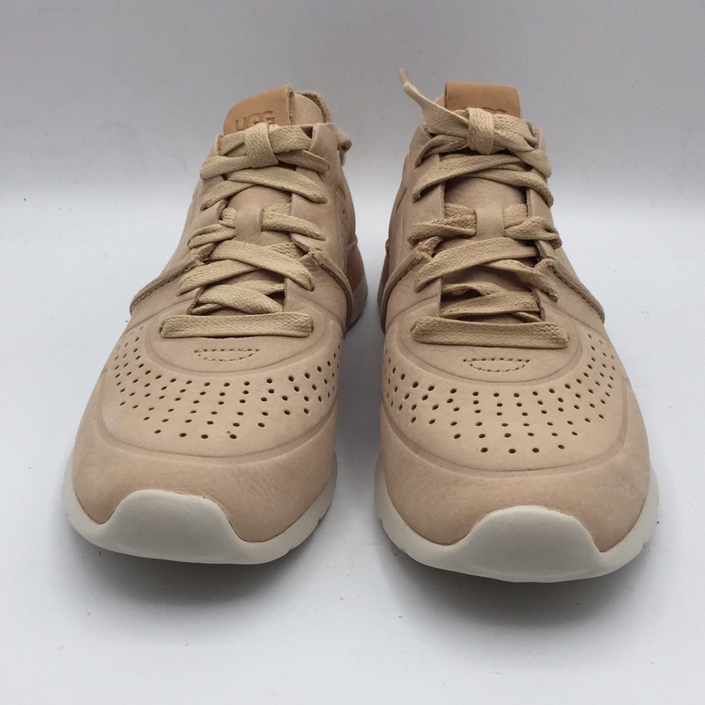 UGG Tye Leather Pink Perforated Leather Sneakers - Picture 2 of 7